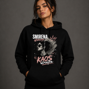 Smirena Izvana, Kaos Iznutra – Ženska Hoodie Dukserica s Tiskom
