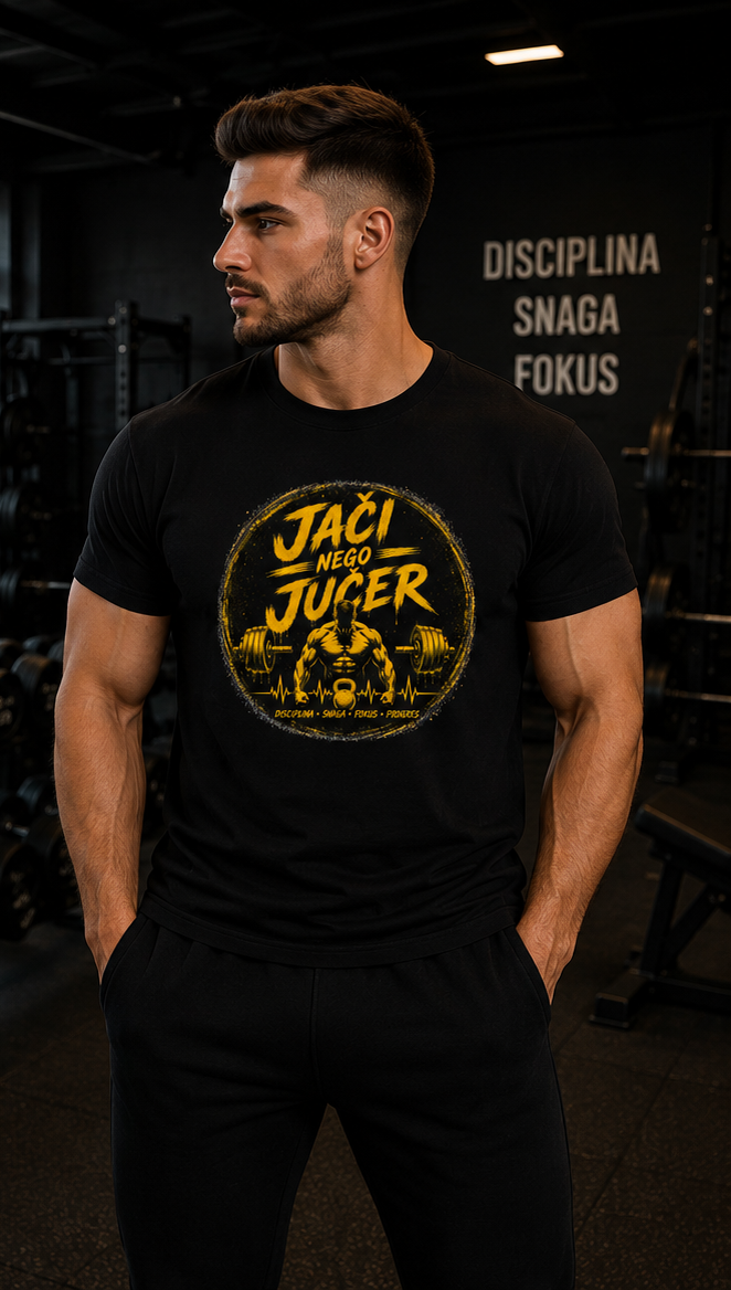 Jači nego jučer | Muška majica za teretanu – GYM modeli