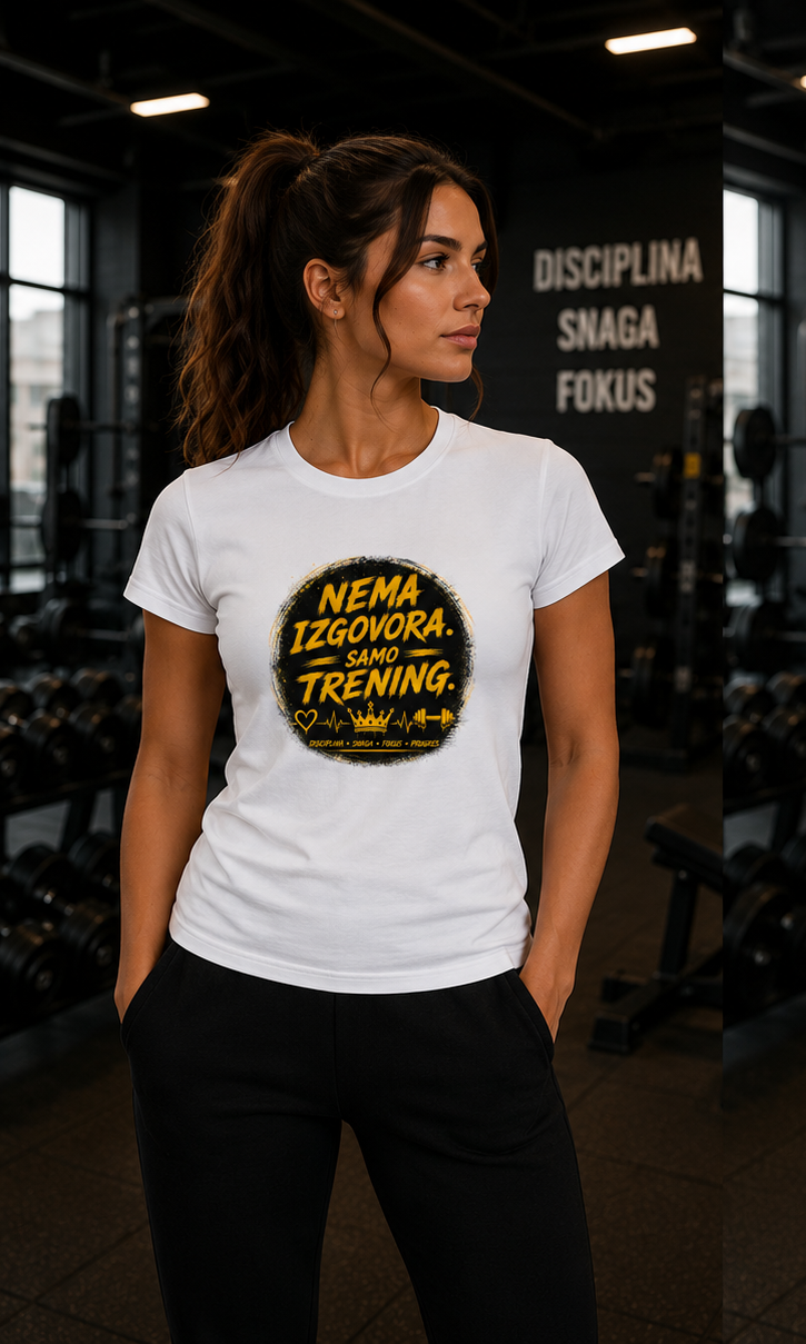 Nema izgovora. Samo trening. | Muška i ženska fitness majica – GYM modeli – fotografija 3