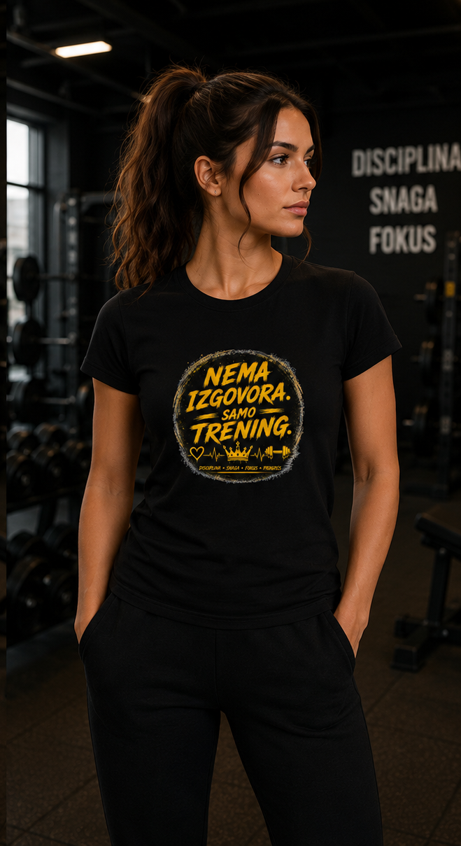 Nema izgovora. Samo trening. | Muška i ženska fitness majica – GYM modeli