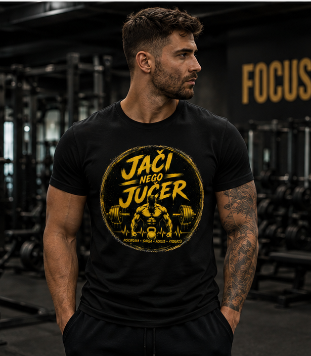Nema izgovora. Samo trening. | Muška i ženska fitness majica – GYM modeli – fotografija 4